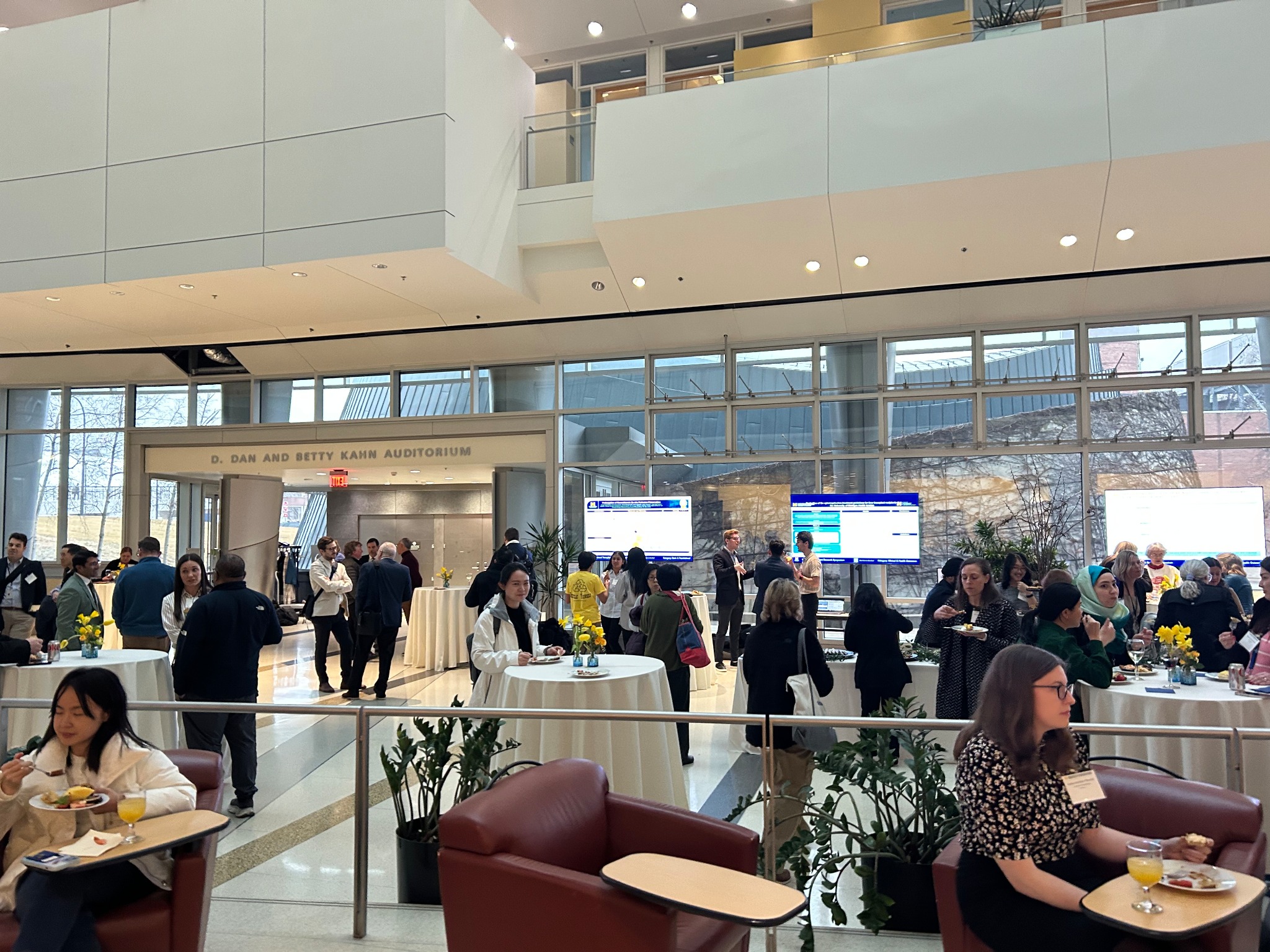 Attendees networking during the first Transplant Center Research Symposium